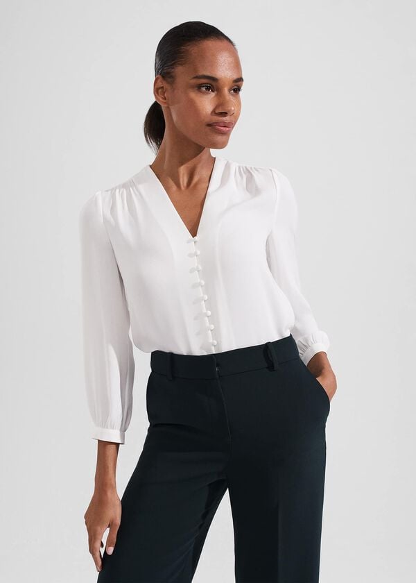 Hobbs Magnolia Blouse Ivory