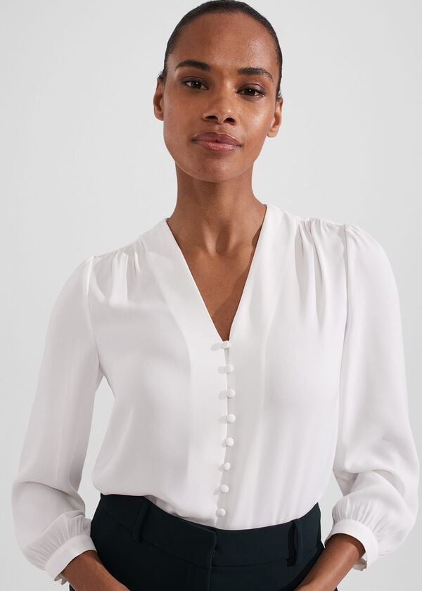 hobbs Magnolia Blouse Ivory