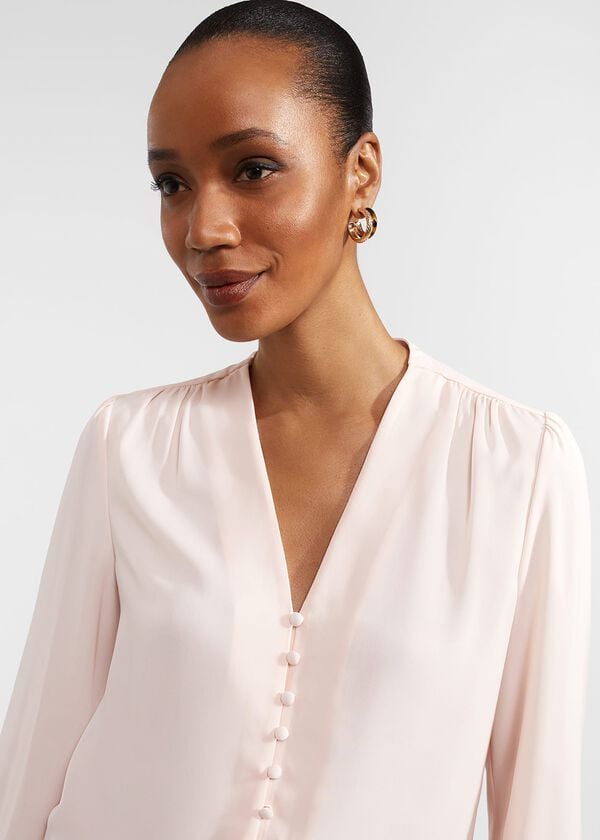 Hobbs Magnolia Blouse Pink Peach