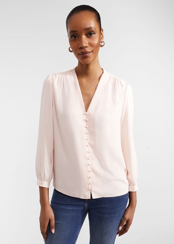 hobbs Magnolia Blouse Pink Peach
