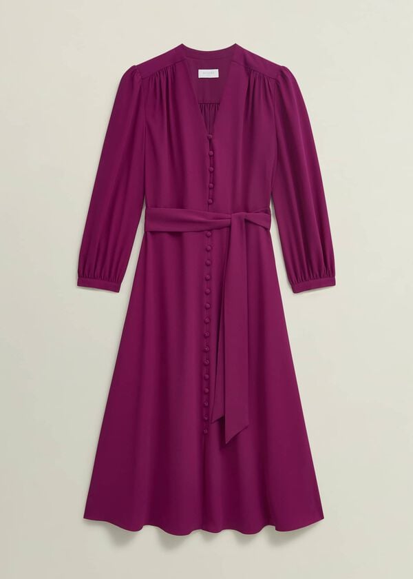 Hobbs Magnolia Dress Cerise Pink