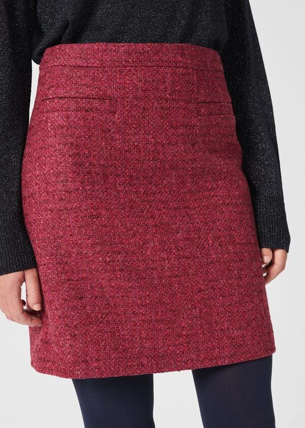 Hobbs Maisey Wool A Line Skirt Pink Multi