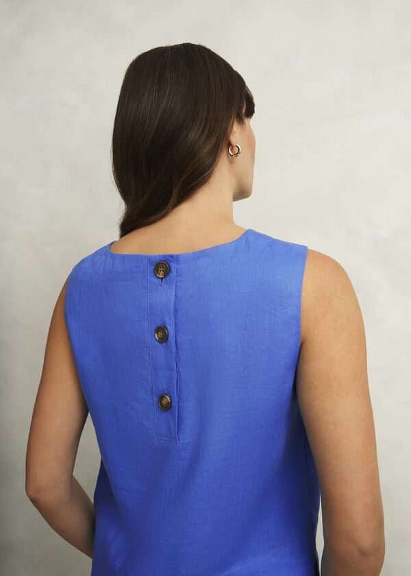 Hobbs Malindi Linen Top French Blue