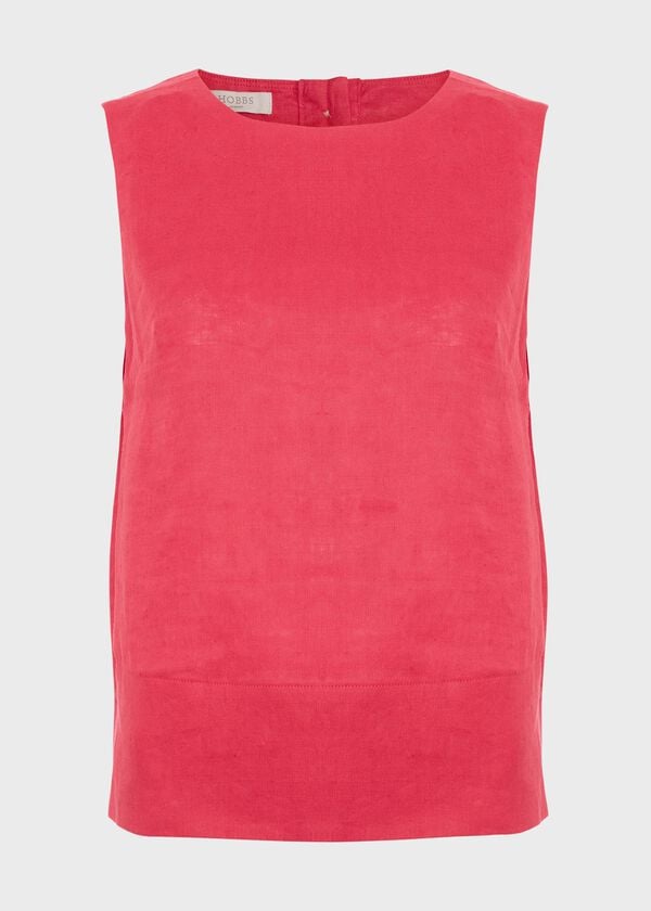 Hobbs Malindi Linen Top Rouge Pink