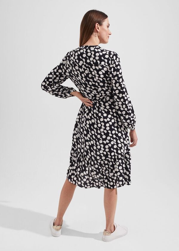 Hobbs Mallory Dress Navy Ivory