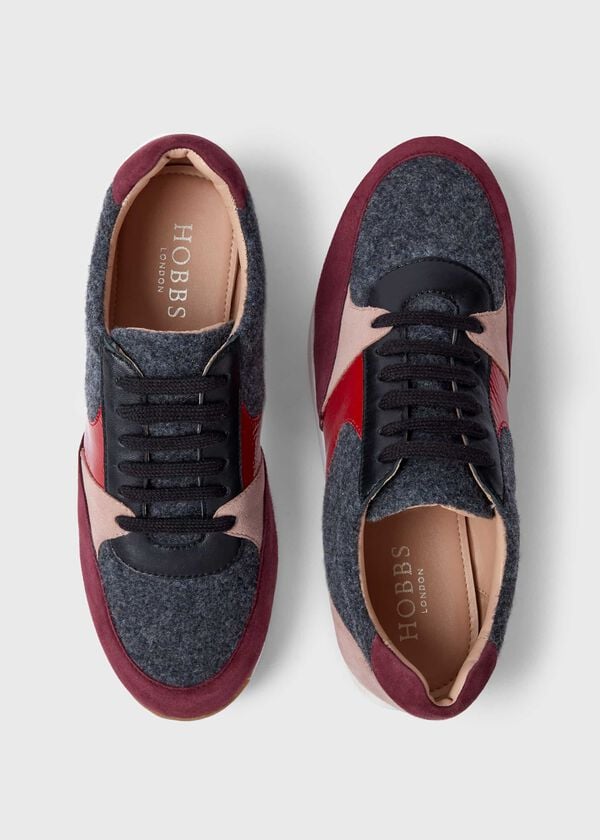 Hobbs Mara Multi Grey Leather Trainers Multi Grey