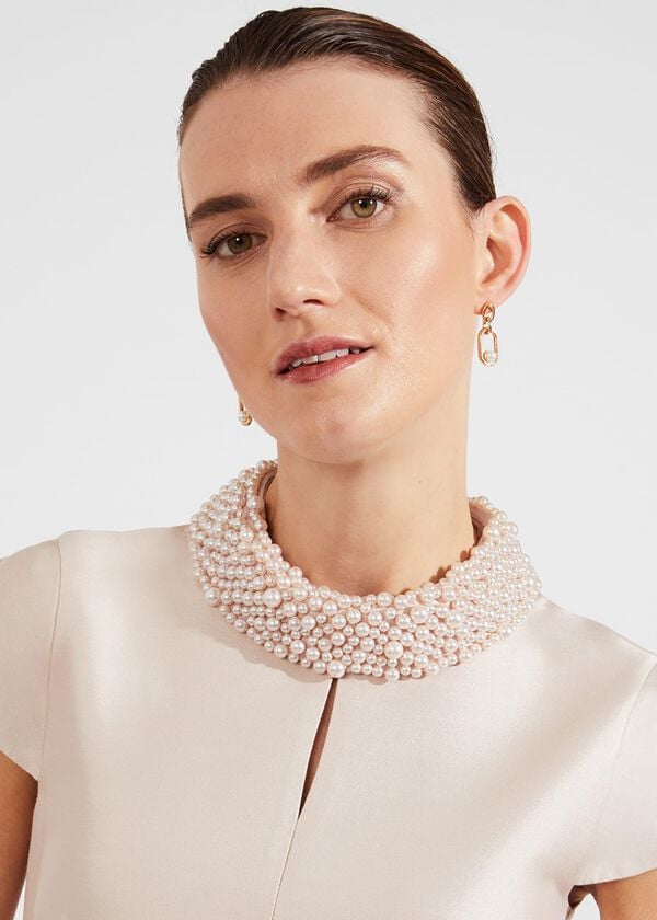 Hobbs Marcella Silk Blend Dress Oyster
