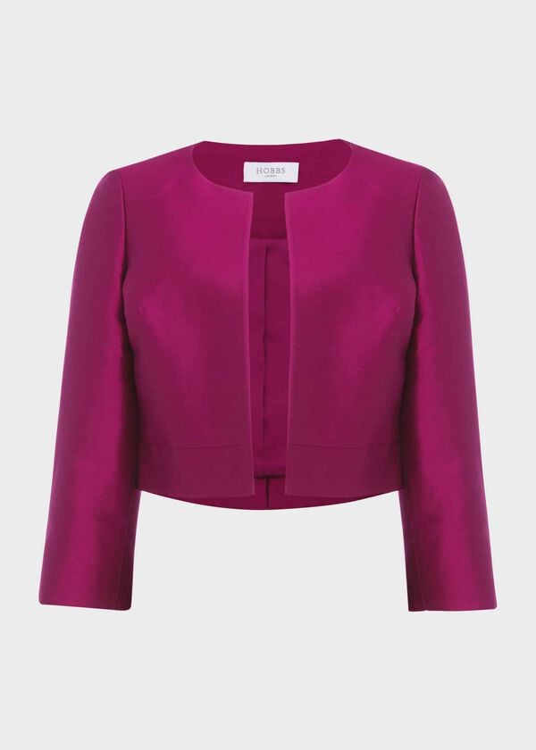 Hobbs Marcella Silk Blend Jacket Berry Purple