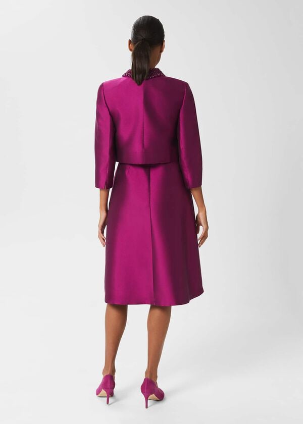 Hobbs Marcella Silk Blend Jacket Berry Purple