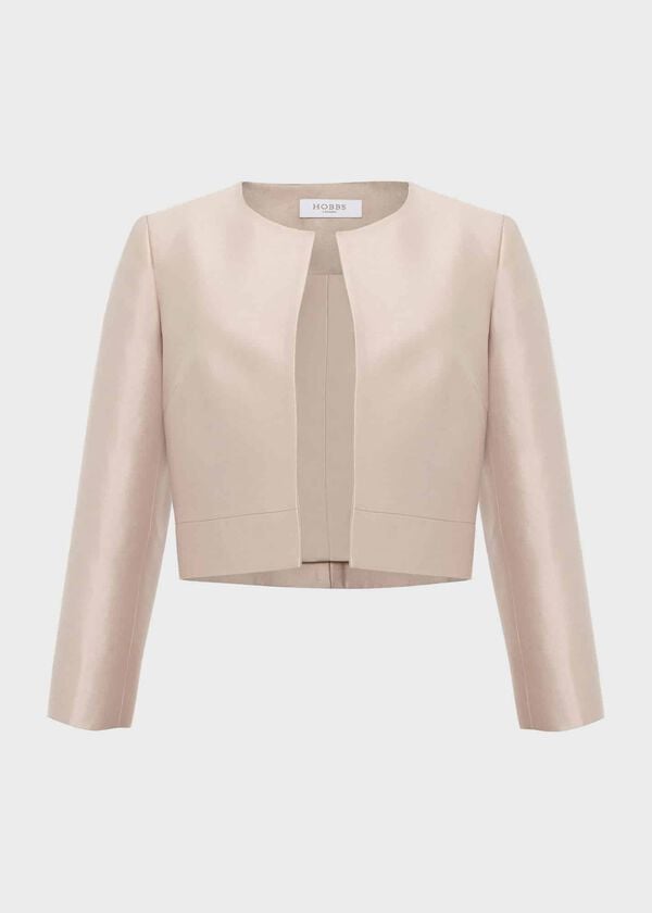 Hobbs Marcella Silk Blend Jacket Oyster