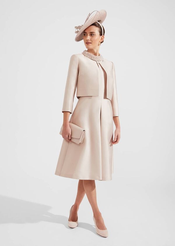 Hobbs Marcella Silk Blend Jacket Oyster