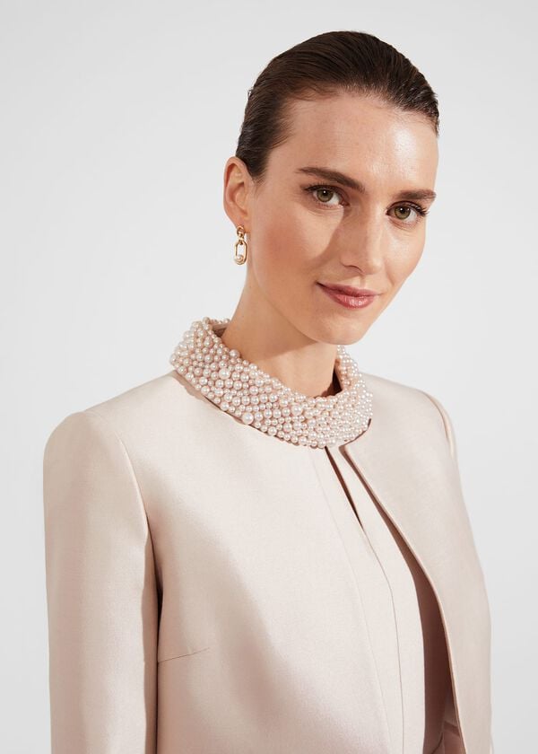 Hobbs Marcella Silk Blend Jacket Oyster