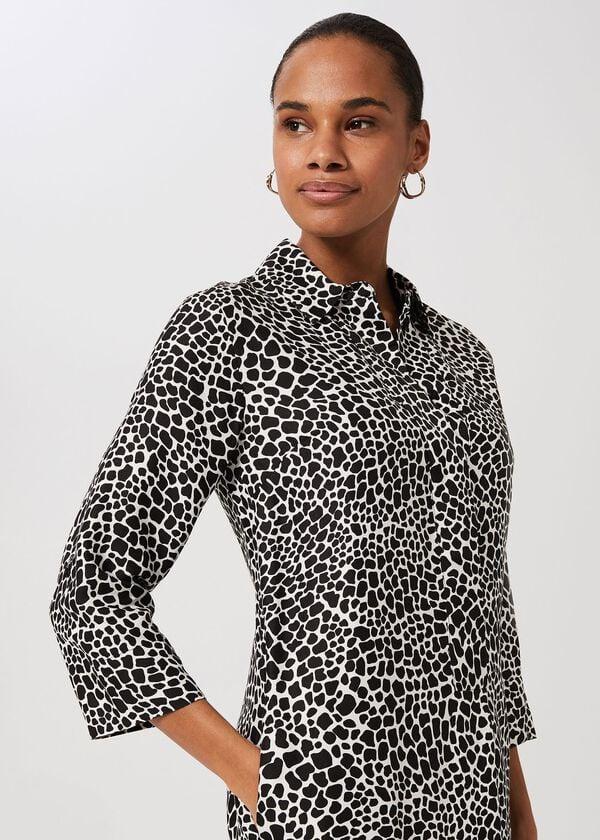 Hobbs Marci Tunic Dress Black Ivory