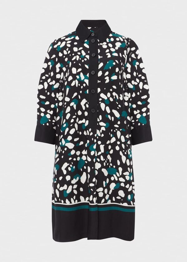 Hobbs Marci Tunic Dress Black Multi