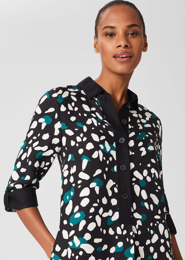 Hobbs Marci Tunic Dress Black Multi