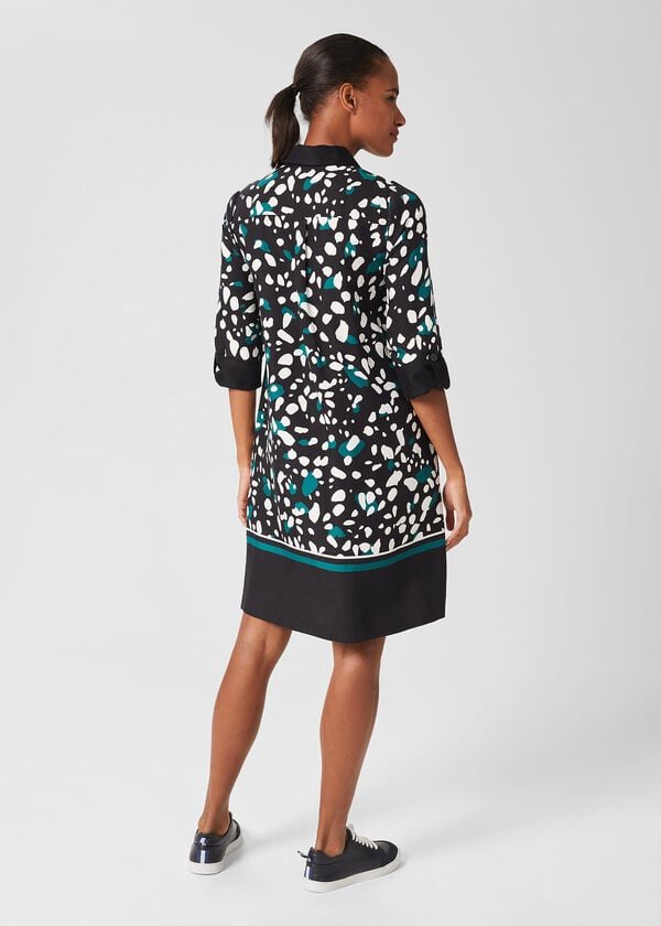 Hobbs Marci Tunic Dress Black Multi
