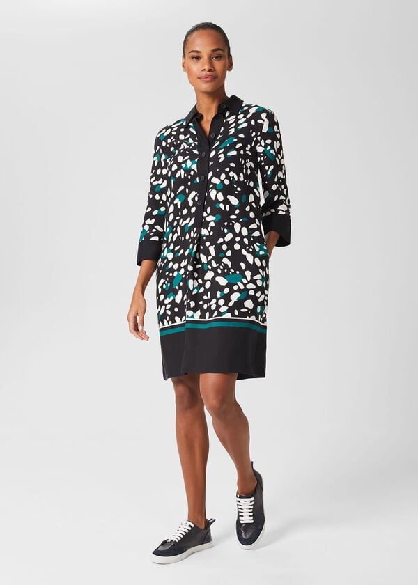 hobbs Marci Tunic Dress Black Multi