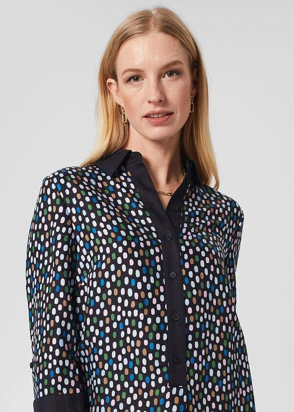 Hobbs Marci Tunic Dress Navy Multi