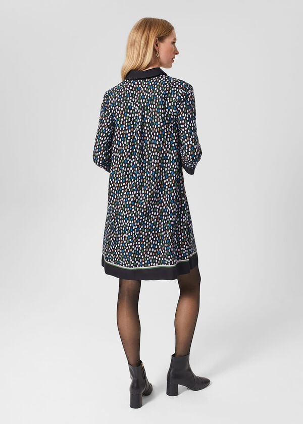 Hobbs Marci Tunic Dress Navy Multi