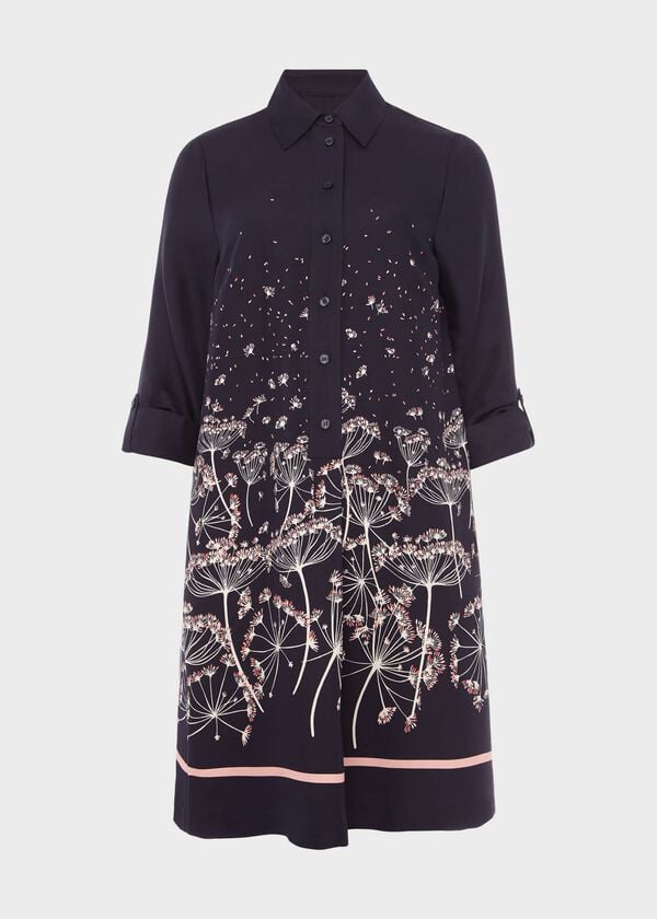 Hobbs Marci Tunic Dress Navy Multi