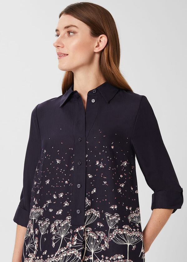 Hobbs Marci Tunic Dress Navy Multi