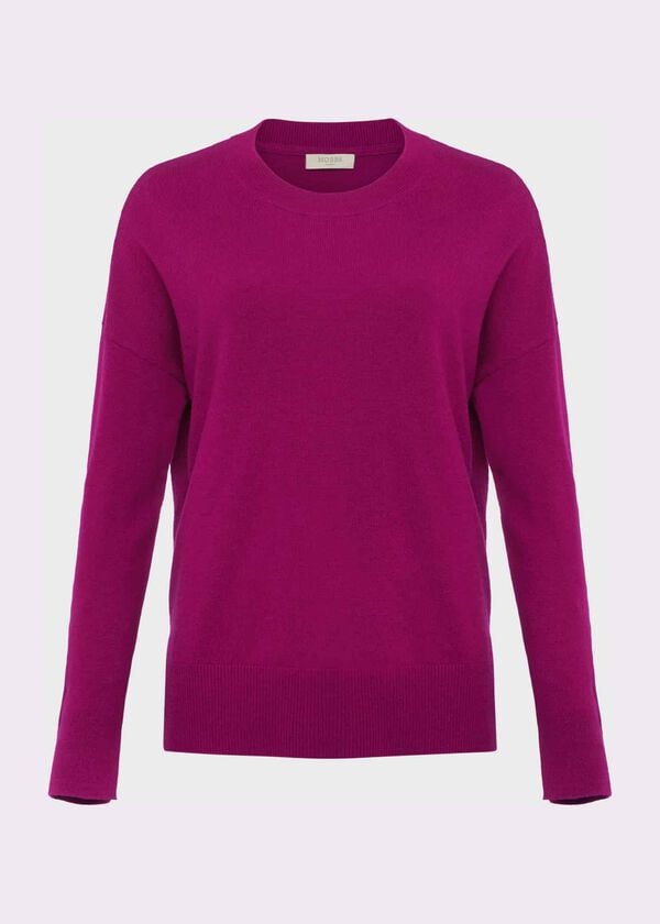 Hobbs Marcia Tie Jumper With Cashmere Bright Plum