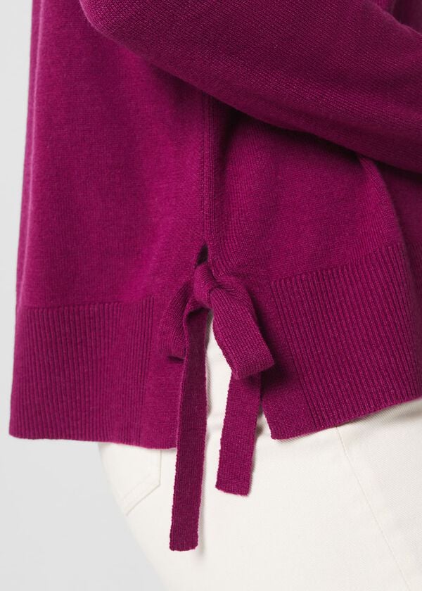 Hobbs Marcia Tie Jumper With Cashmere Bright Plum