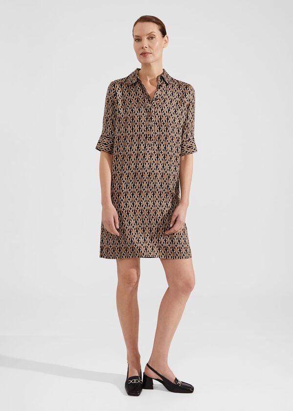 Hobbs Marciella Dress Black Camel