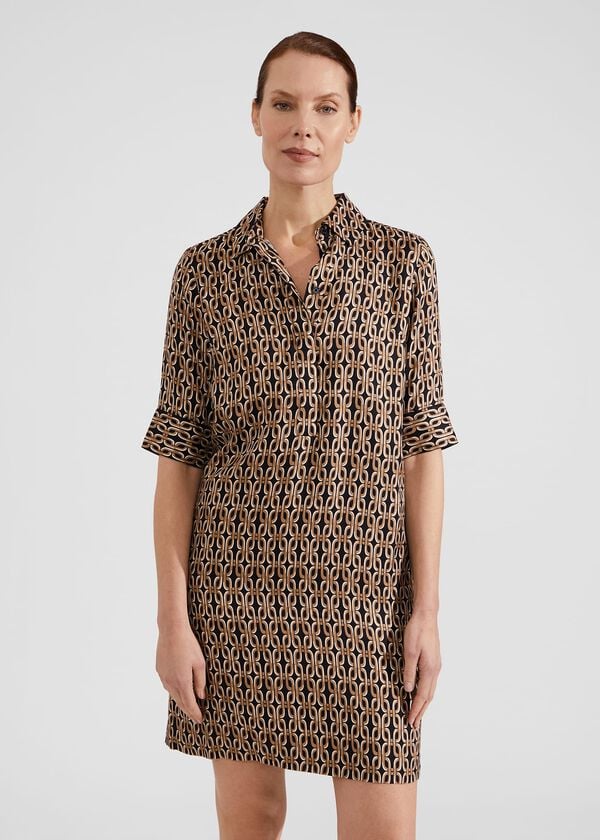 hobbs Marciella Dress Black Camel