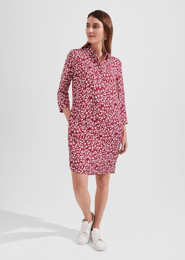 hobbs Marciella Dress Cranberry Multi