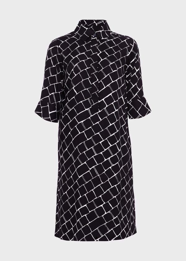 Hobbs Marciella Dress Navy Ivory