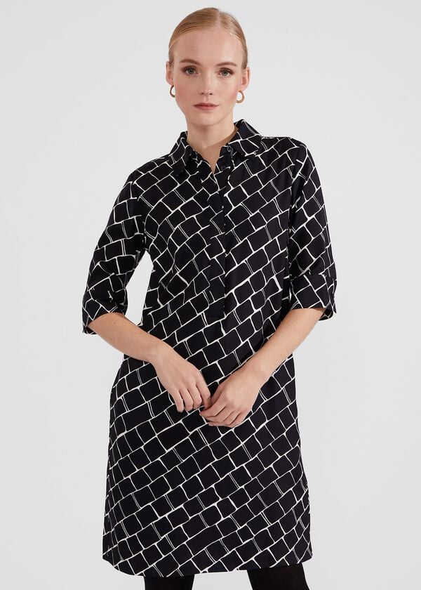 hobbs Marciella Dress Navy Ivory
