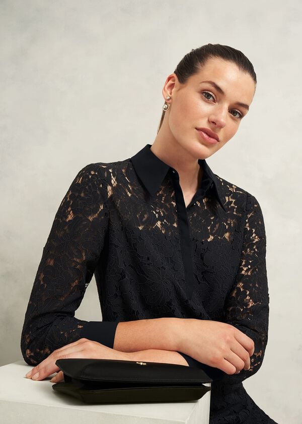 Hobbs Marciella Lace Dress Black