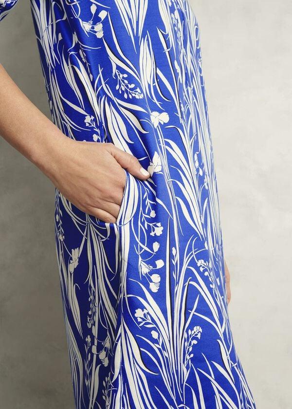 Hobbs Marciella Tunic Dress Blue Multi