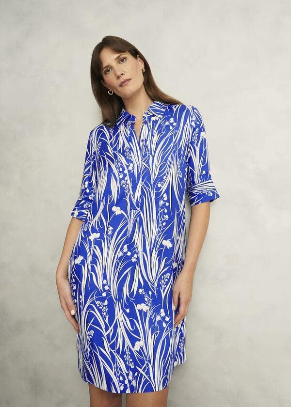 hobbs Marciella Tunic Dress Blue Multi