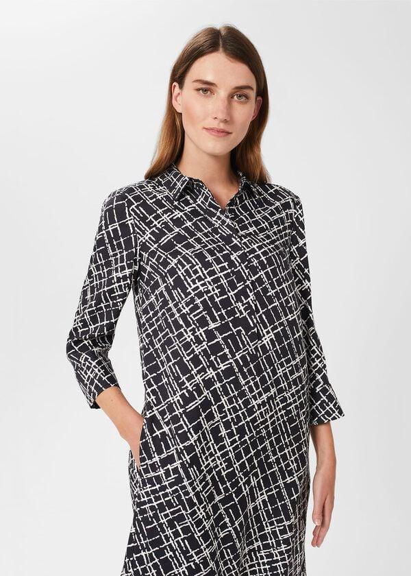 Hobbs Marciella Tunic Dress Navy Ivory