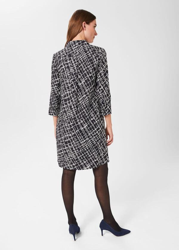 Hobbs Marciella Tunic Dress Navy Ivory