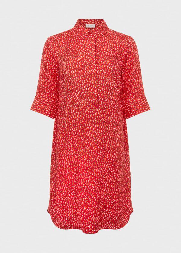 Hobbs Marciella Tunic Dress Pink Orange