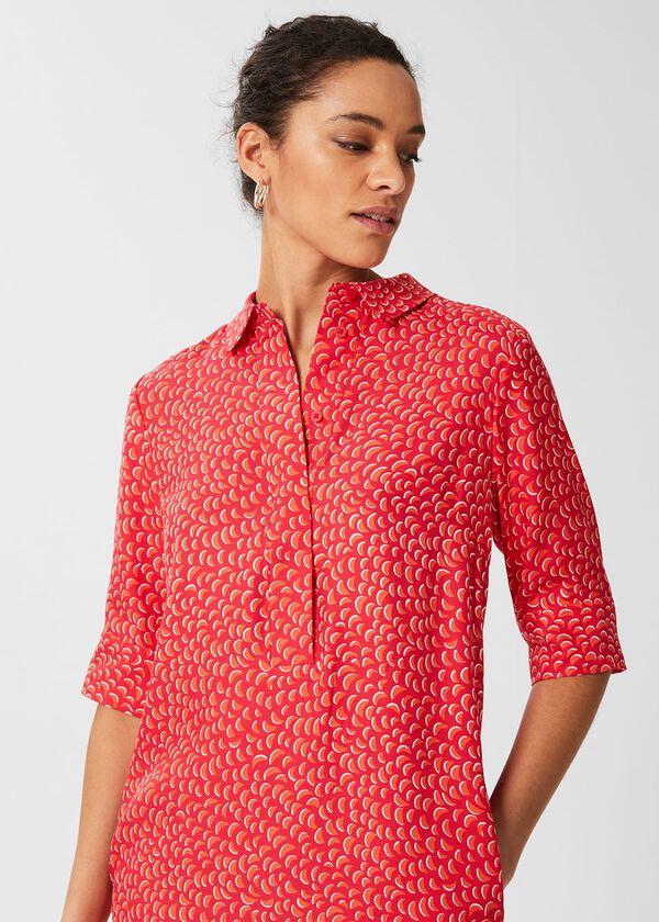 Hobbs Marciella Tunic Dress Pink Orange