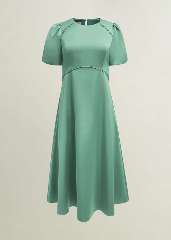 Hobbs Marea Dress Deep Aqua Green
