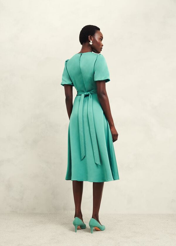 Hobbs Marea Dress Deep Aqua Green