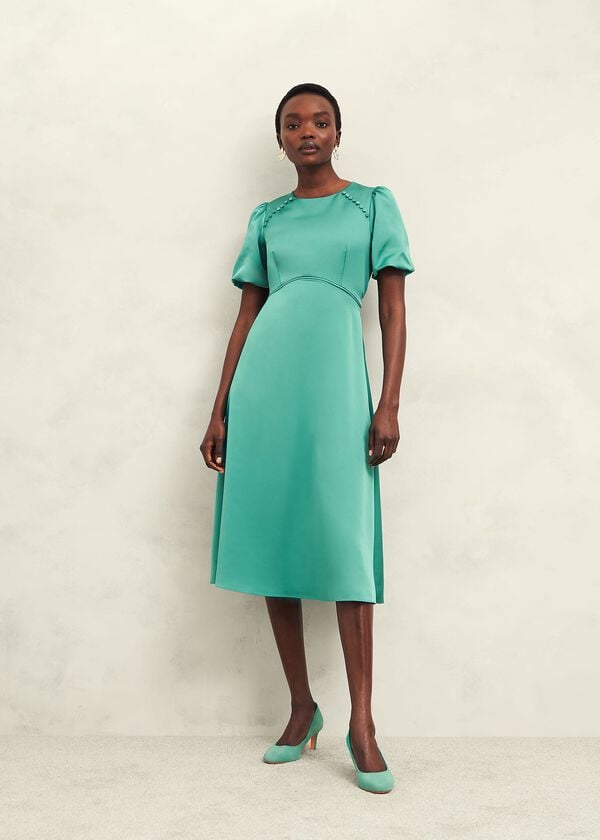 hobbs Marea Dress Deep Aqua Green