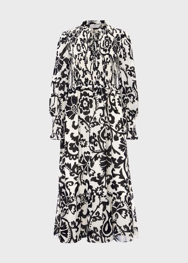Hobbs Marie Dress Ivory Black