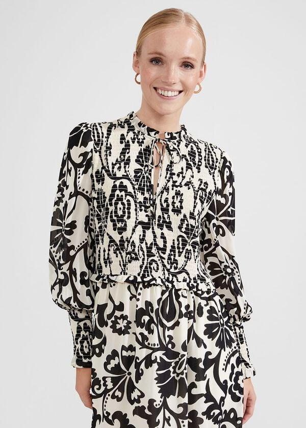 Hobbs Marie Dress Ivory Black