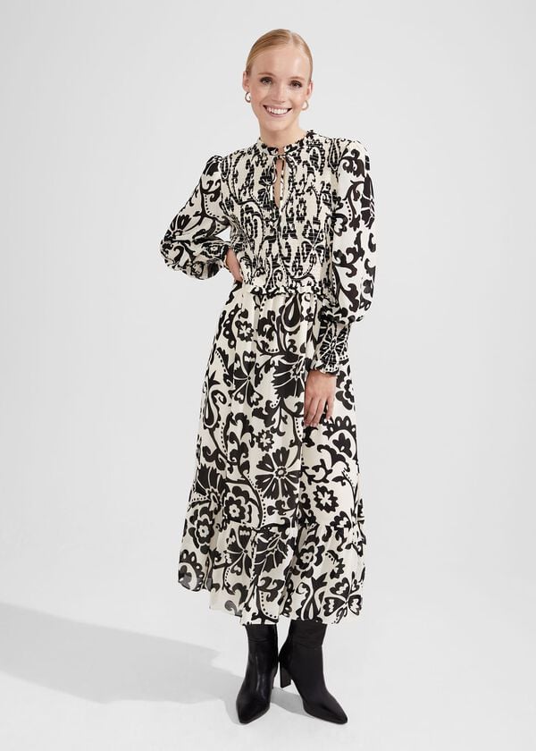 hobbs Marie Dress Ivory Black