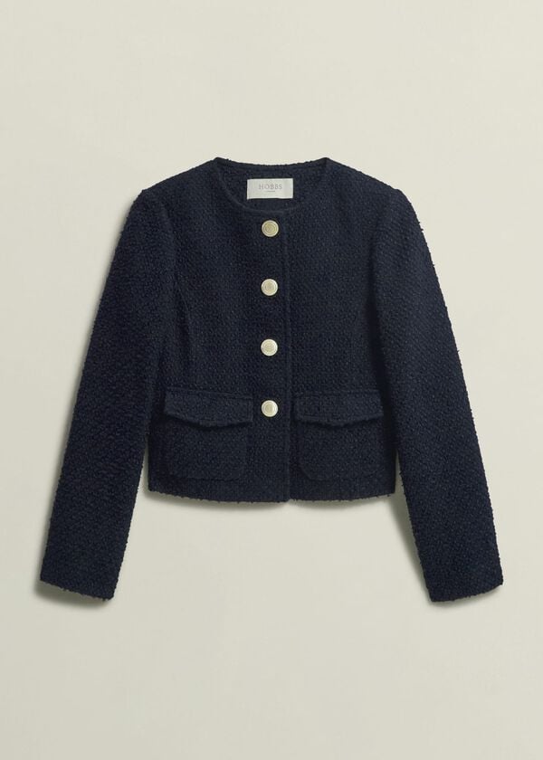 Hobbs Marie Jacket With Wool Navy
