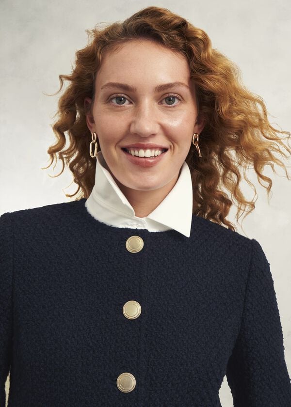 Hobbs Marie Jacket With Wool Navy