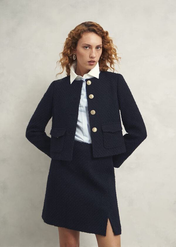 hobbs Marie Jacket With Wool Navy