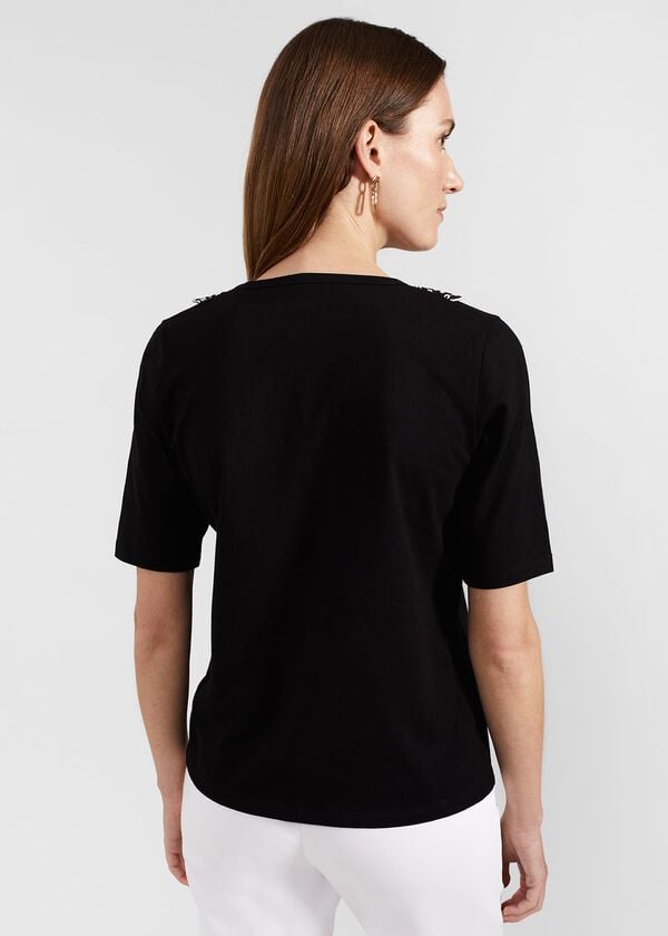 Hobbs Mariella Cotton Broderie Top Black