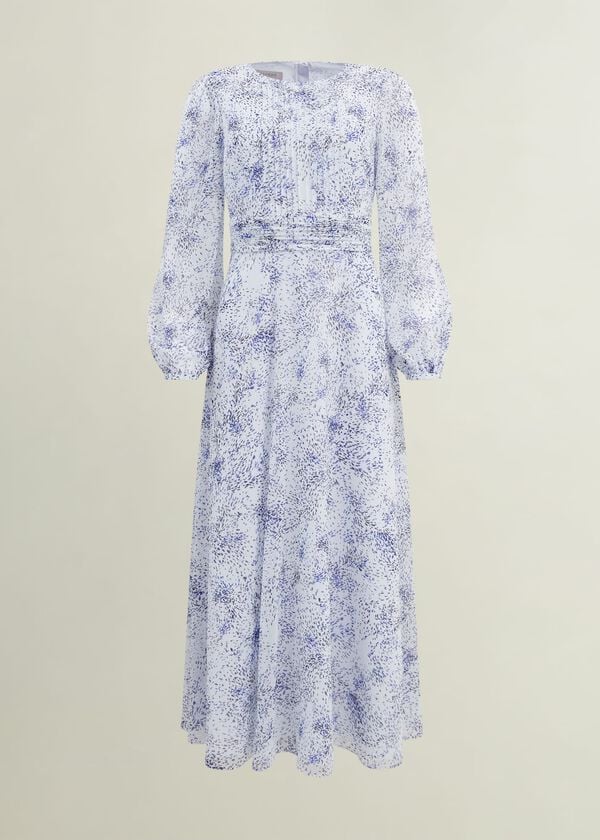Hobbs Mariette Dress Blue Multi